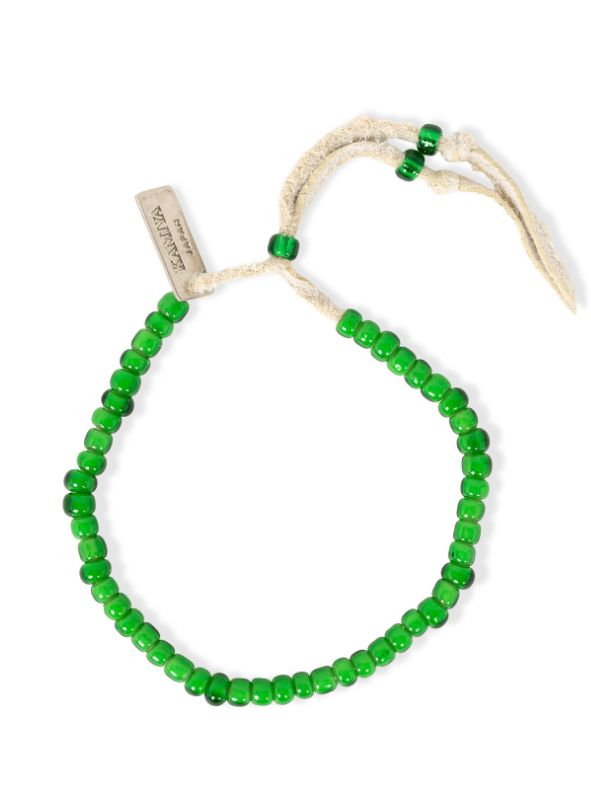 GLASS BEADED BRACELET- グラスビーズブレスレット - GREEN