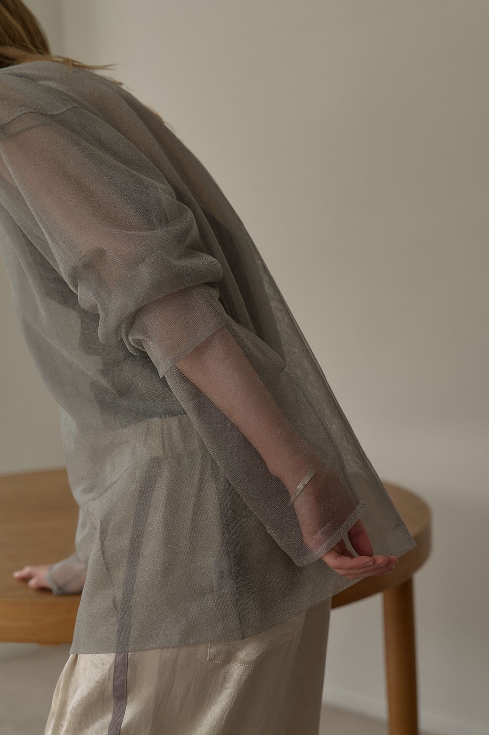 ダブルレイヤード ニット - DOUBLE LAYERED KNIT - SILVER