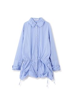バルーンヘムデザインシャツ (BLUE)