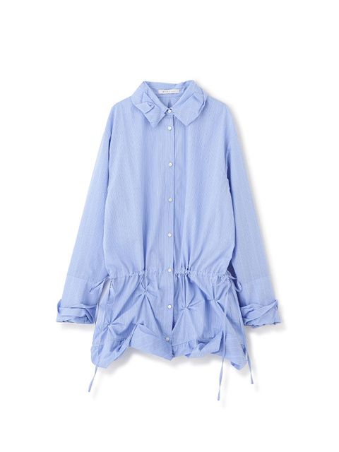 バルーンヘムデザインシャツ (BLUE)