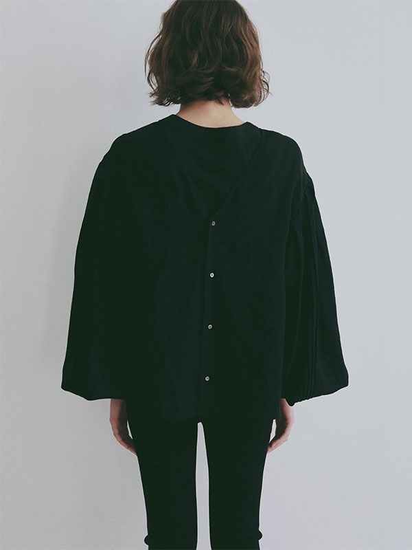 ボリュームスリーブ2wayトップス (BLACK)