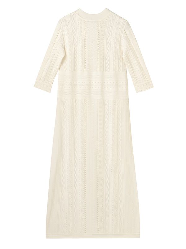 レーシーニットワンピース - WHITE