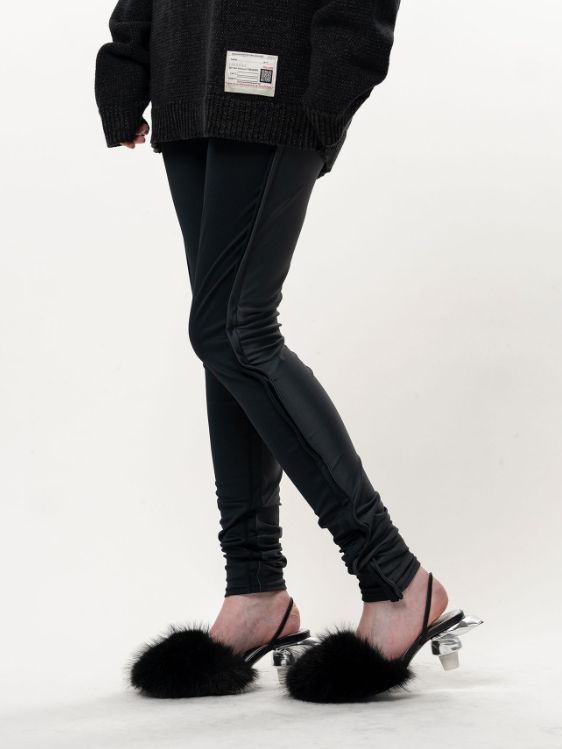 【レディース】 フロントバック コンバインドレギンス - Front Back Combined Leggings (BLACK)