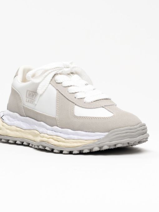 "LARRY / ラリー" OG Sole Mix Material Low-top Sneakers - オリジナルソールスニーカー（WHITE）
