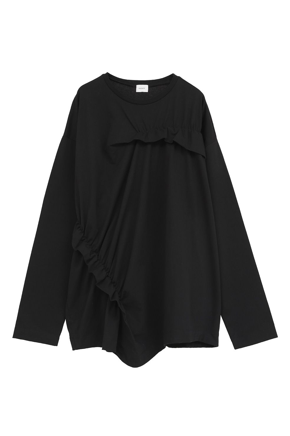 オーバーサイズフリルカットソー - FRILLED LONG T-SHIRT