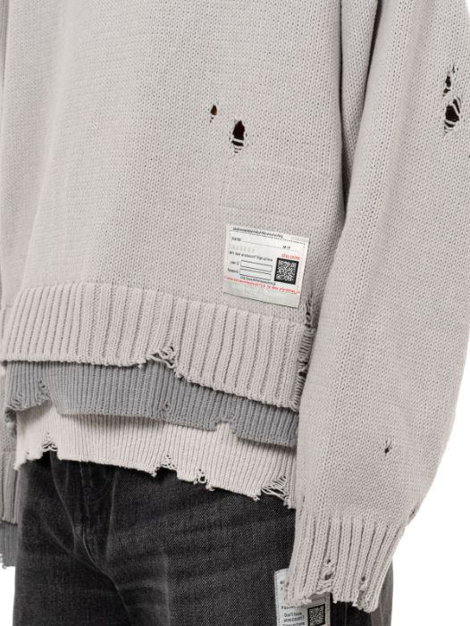 トリプル レイヤード ニット セーター - Triple Layered Knit Sweater (GREY)