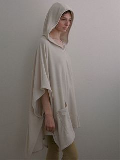 フェードパイルフードポンチョ (GREIGE)