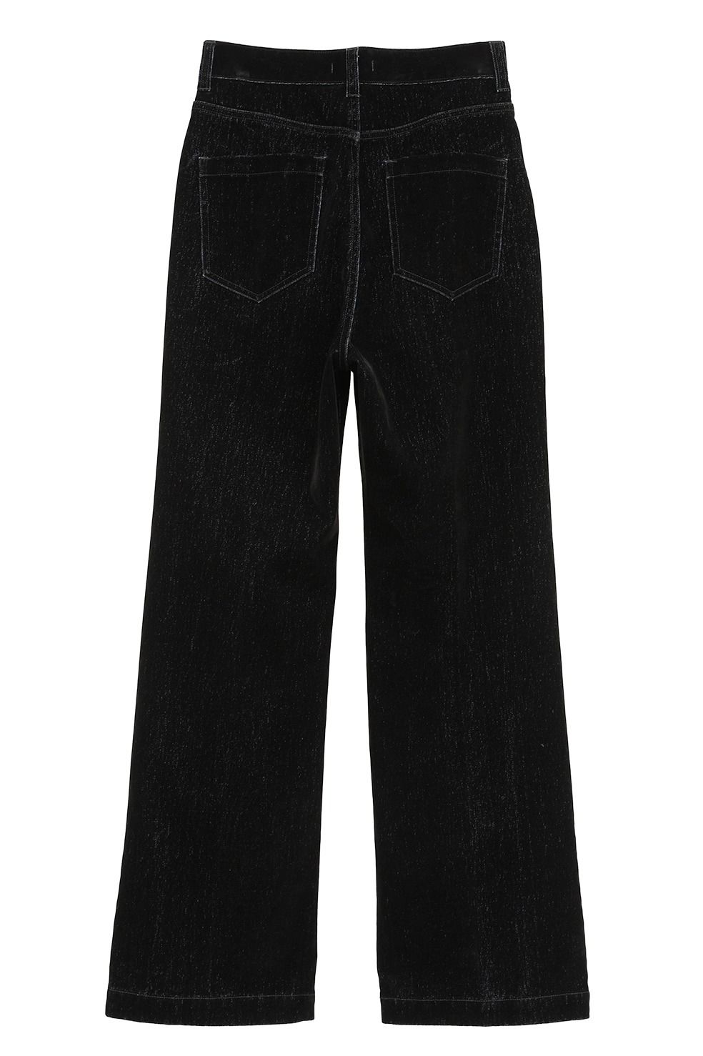 ハイウエスト フロッキーパンツ | FLOCKY CENTER PRESS PANTS（BLACK)
