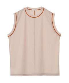 ノースリーブカットソー - LINE SHEER S/S - IVORY