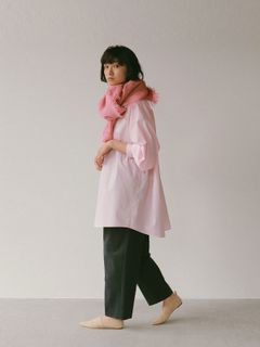 オーバーサイズギャザーシャツ - PINK