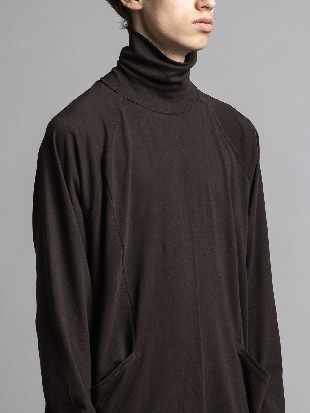タートルネックカッソー - 40/- soft jersey Turtle necked T DARK BROWN