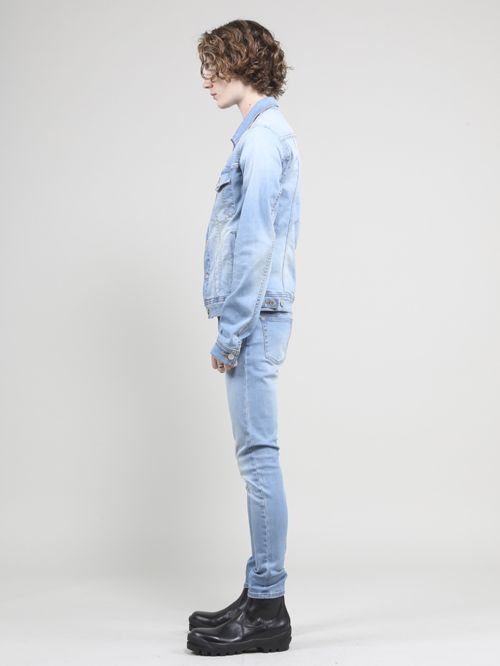 スーパーハイパワーデニム ビンテージアイスブリーチデニムジャケット - Vintage Blue Denim Jacket - SAXE