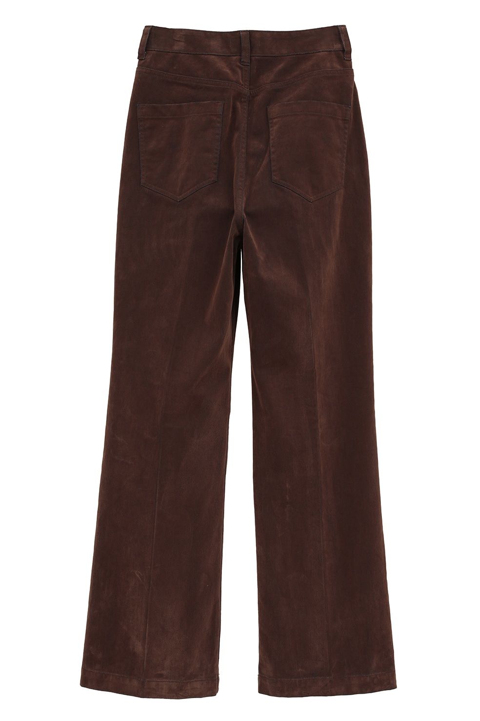 ハイウエスト フロッキーパンツ | FLOCKY CENTER PRESS PANTS（BROWN)