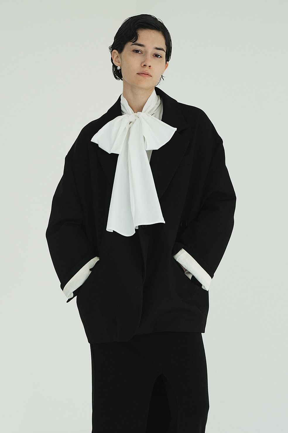 オーバーサイズテーラードジャケット | 2WAY TAILORED OVER JACKET (BLACK)