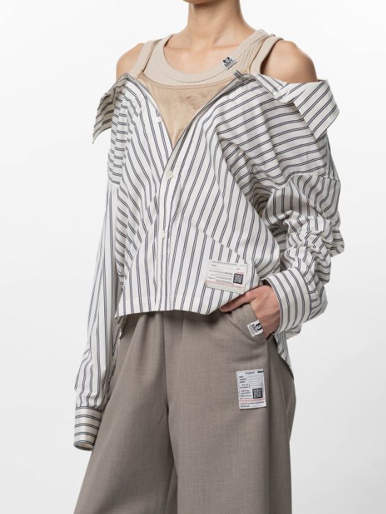 【レディース】レイヤードストライプシャツ | LAYERED STRIPE SHIRTS - WHITE