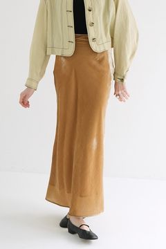 ベルベットスカート - VELOUR MERMAID LINE SKIRT- BEIGE
