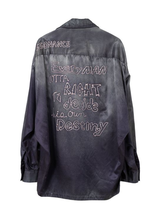 ブリーチドサテンシャツ - Bleached Satin Shirt - PUPLE