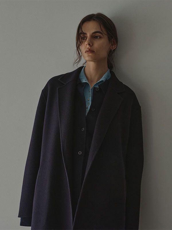 メルトンロングリバーコート (NAVY)
