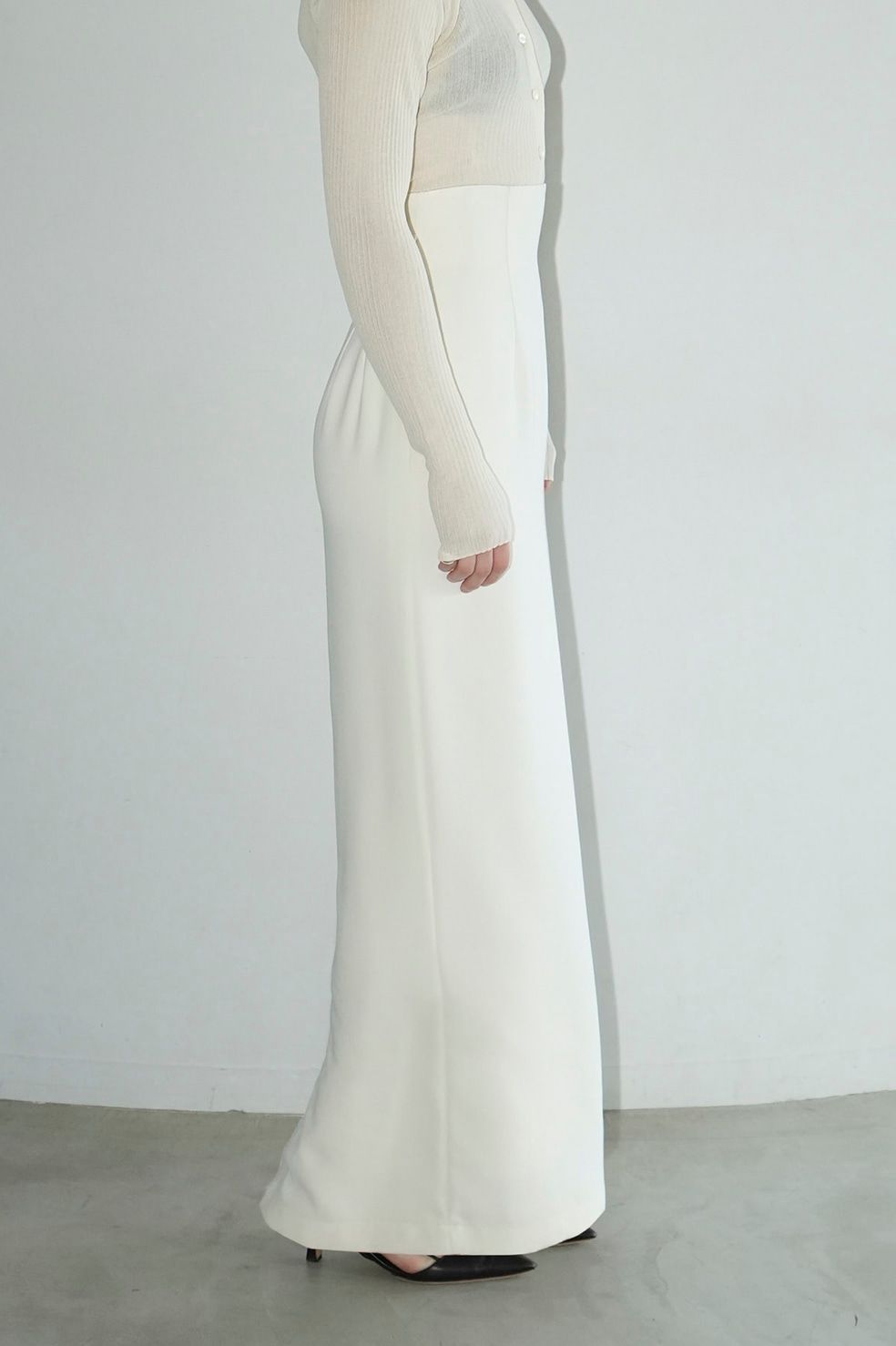 ハイウエストマキシスカート - IVORY - HIGH WAIST STRAIGHT MAXI SKIRT