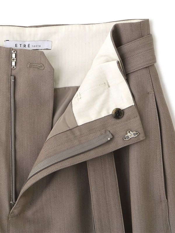 ベルテッドタックワイドパンツ (GREIGE)