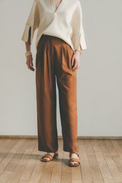 【22SS 2nd】 ベーシックタックパンツ - BASIC TUCK PANTS - BROWN