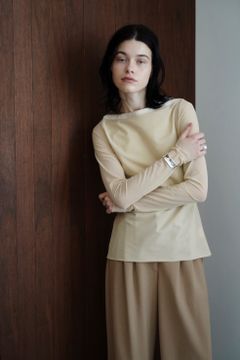 シアー メッシュ スリット トップス - SHEER MESH SLIT TOPS - IVORY