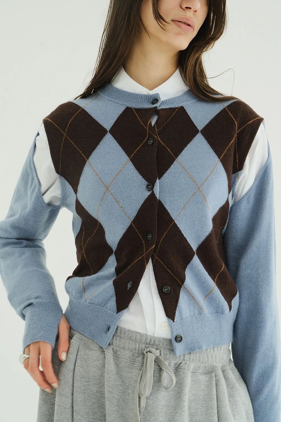 アレンジニットトップス - ARRANGE KNIT TOPS BLUE