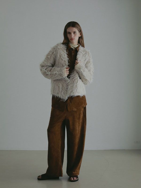 フェイクスウェードリラクシーパンツ (CAMEL)