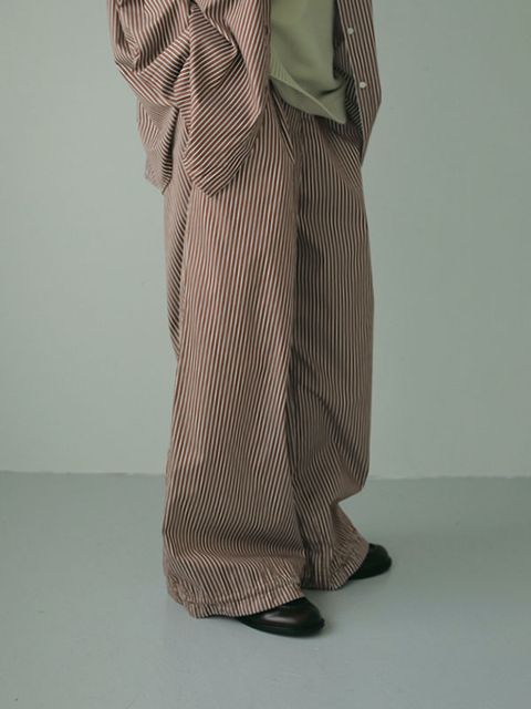 ドロストヘムコットンパンツ - BROWN