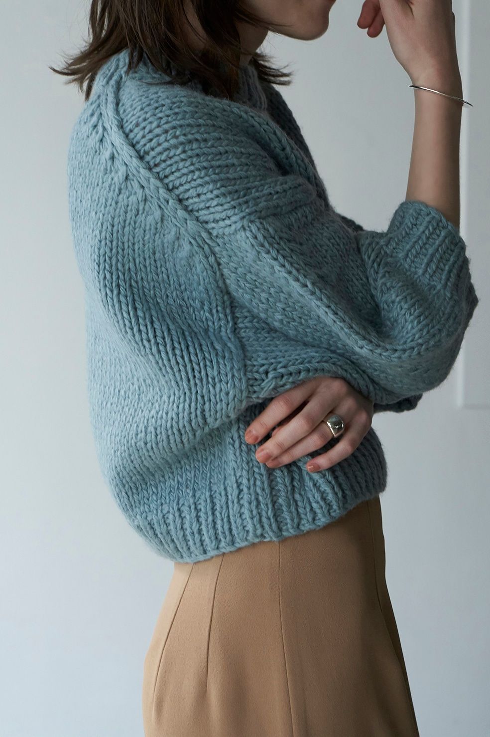 CLANE - ドーム型ニットトップス - DOME HAND KNIT TOPS - BLUE