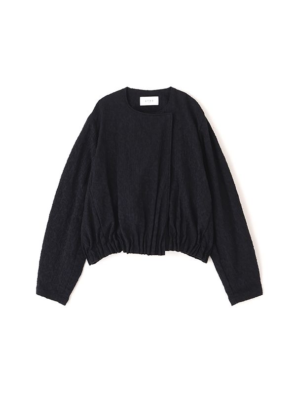 コットンジャガードライトブルゾン （BLACK)