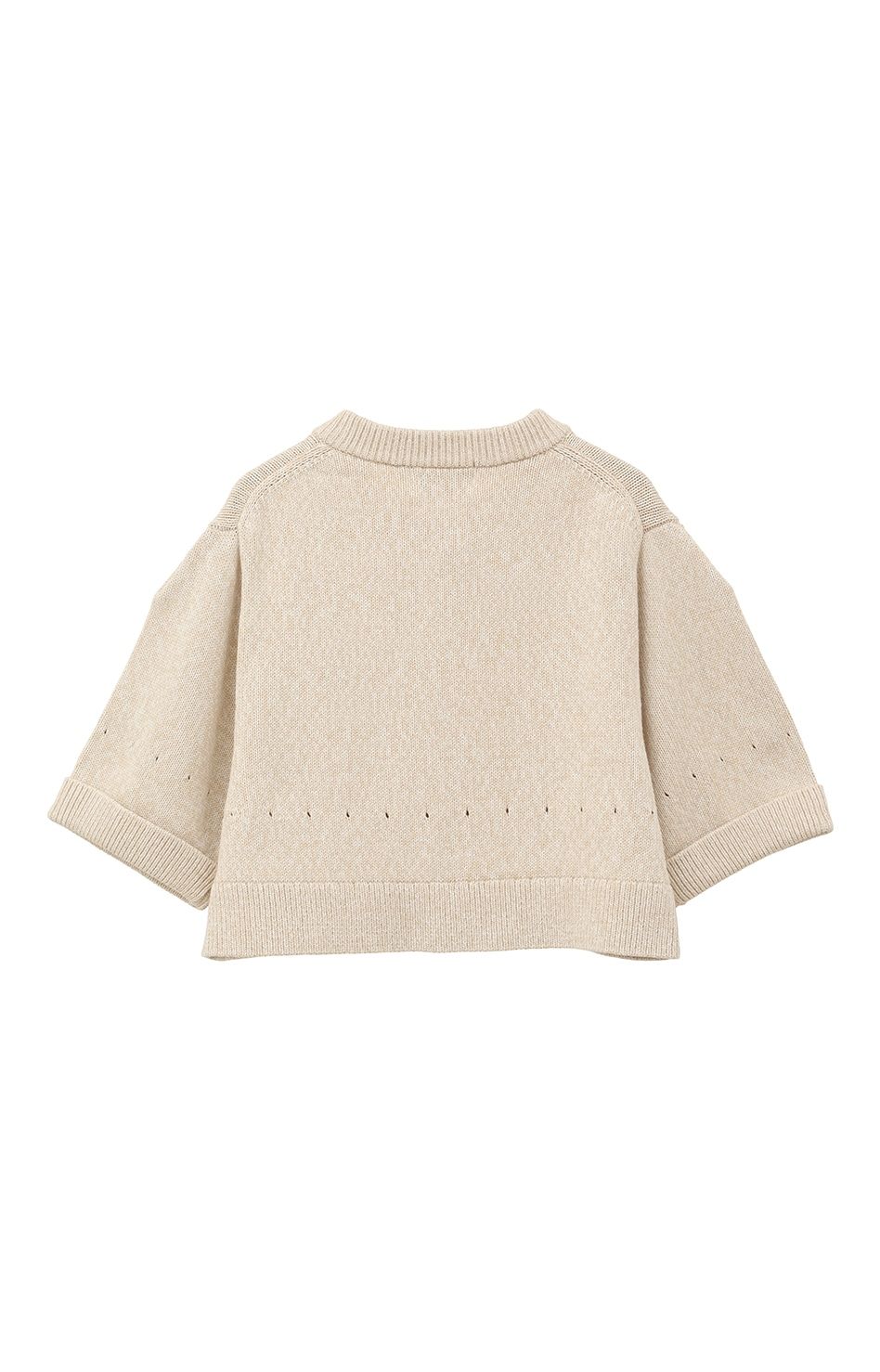 カーディガン - ニットパンツセット / HALF SLEEVE KNIT TOPS & PANTS SET -IVORY