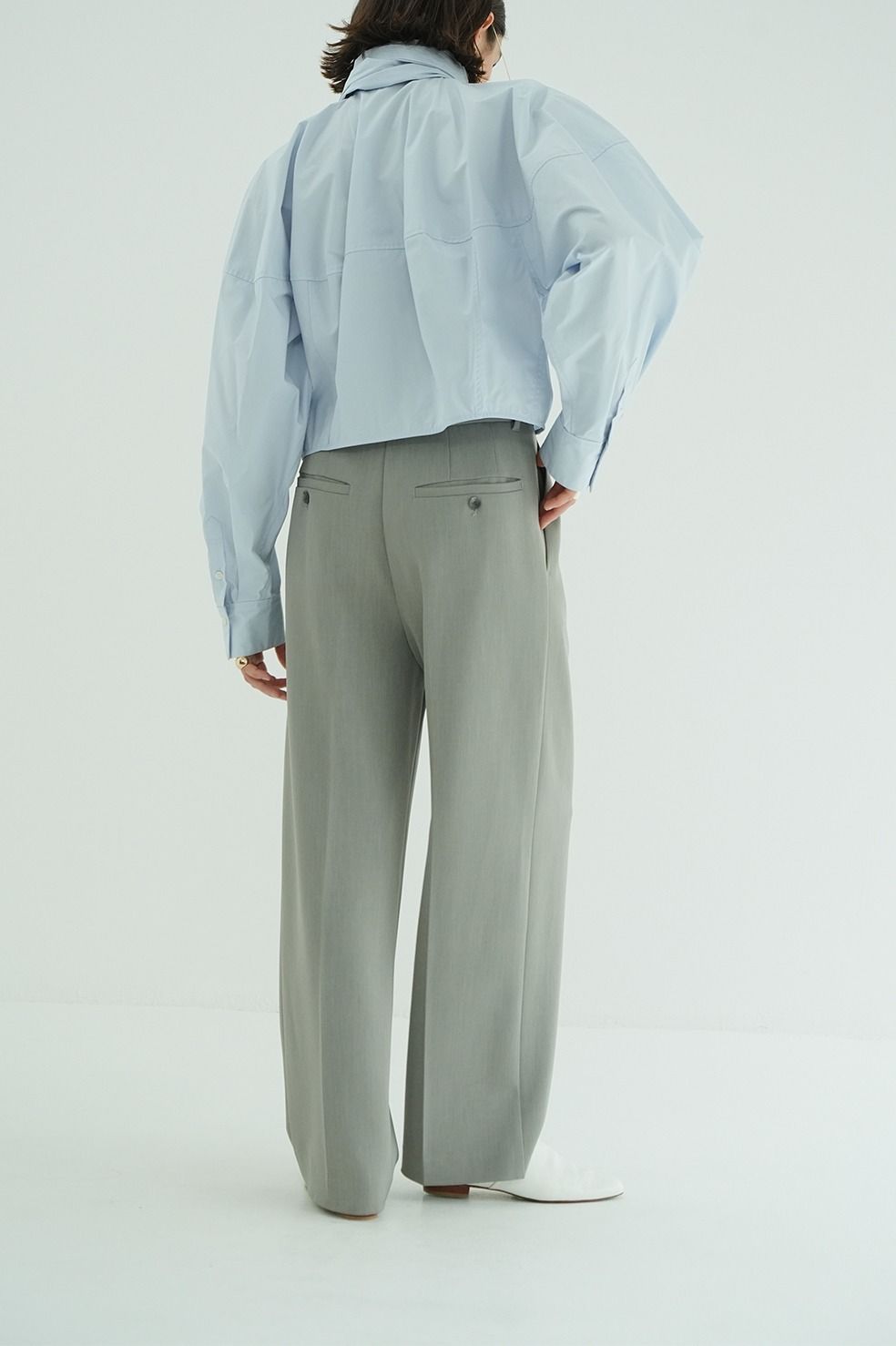 ツーウェイタックストレートパンツ - 2WAY TUCK STRAIGHT PANTS (GREY)