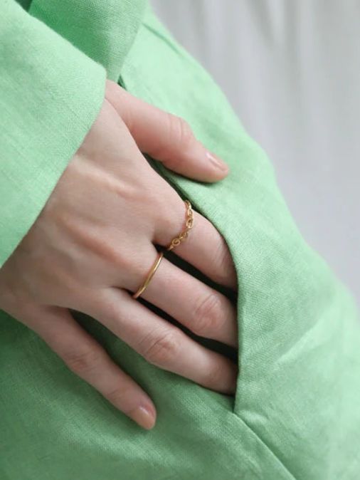 ジェミニリング GD ゴールド 指輪 シンプル デザイン ユニセックス アクセサリー