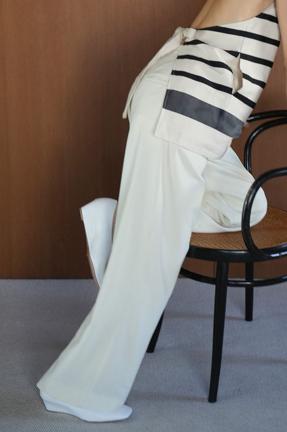 CLANE アイボリーサイズ1 クラネ CLANE BASIC TUCK PANTS （IVORY） -アウトレット