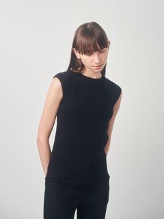 ノースリーブサーマルプルオーバー - BLACK