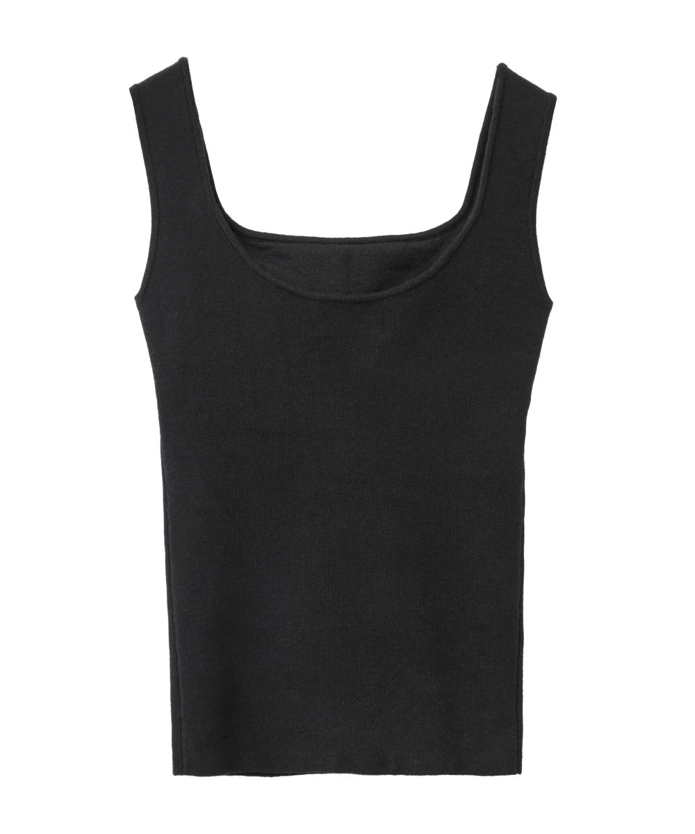 CLANE - スクエアー タンク ニット トップ - SQUARE TANK KNIT TOPS