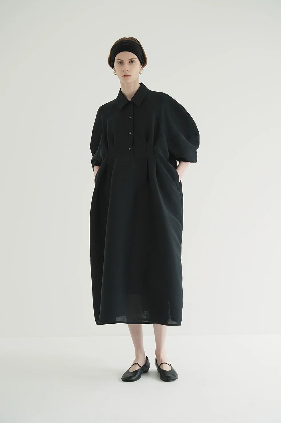 CLANE FORM SLEEVE ONEPIECE IVORY 2サイズ CLANE - フォームスリーブワンピース - FORM SLEEVE ONEPIECE