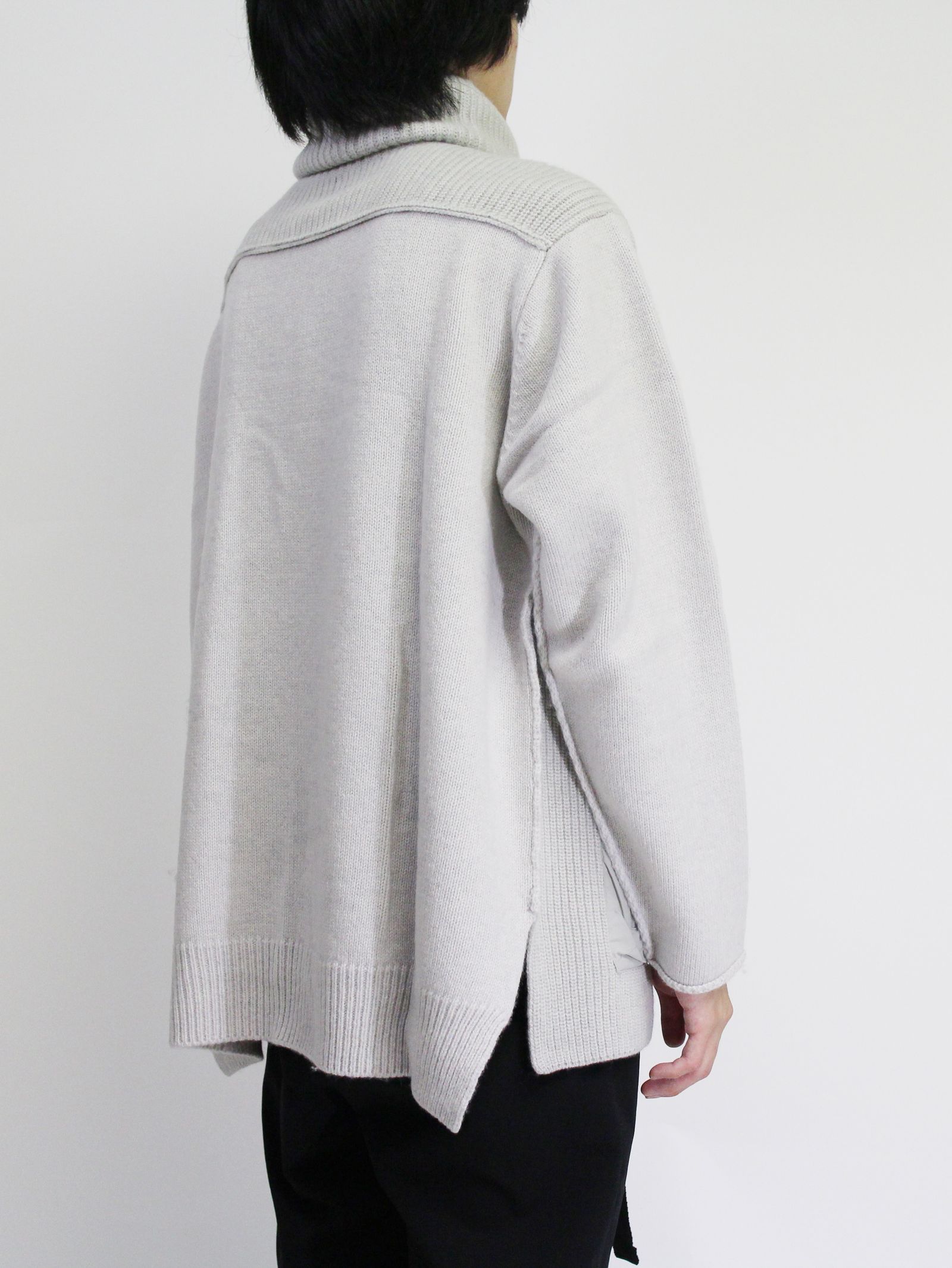 ポケット付タートルネックニット - L/GREY
