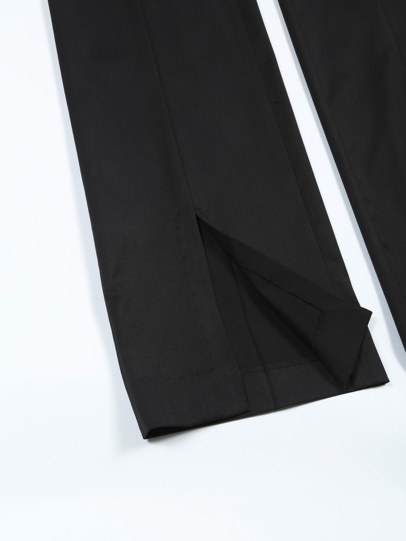 T/Rギャバストレッチフロントスリットフレアパンツ - Slit Flare Pants - BLACK