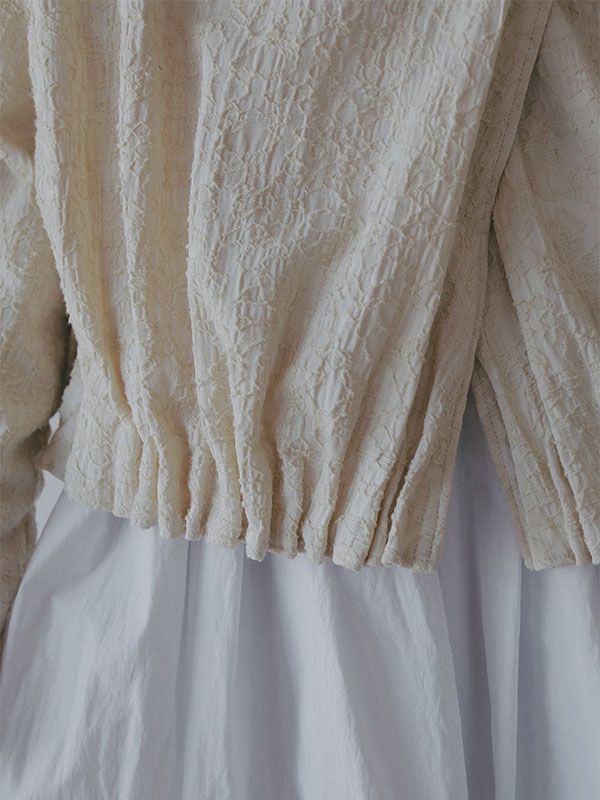 コットンジャガードライトブルゾン （OFF WHITE)