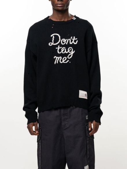 ドント タグ ミー ジャカード ニット セーター - Don't Tag Me Jacquard Knit Sweater (BLACK)