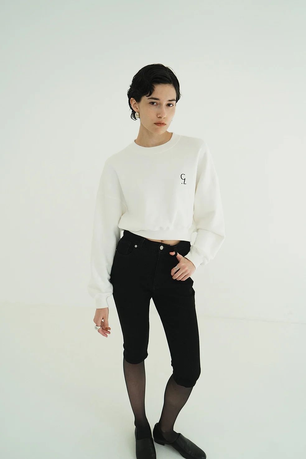 【3色展開】 ロゴスウェットトップス - LOGO SHORT SWEAT TOPS