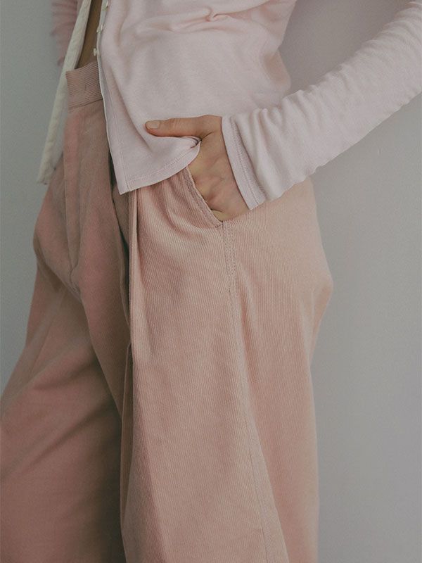 ファインウェルコーデュロイワイドパンツ -  PINK