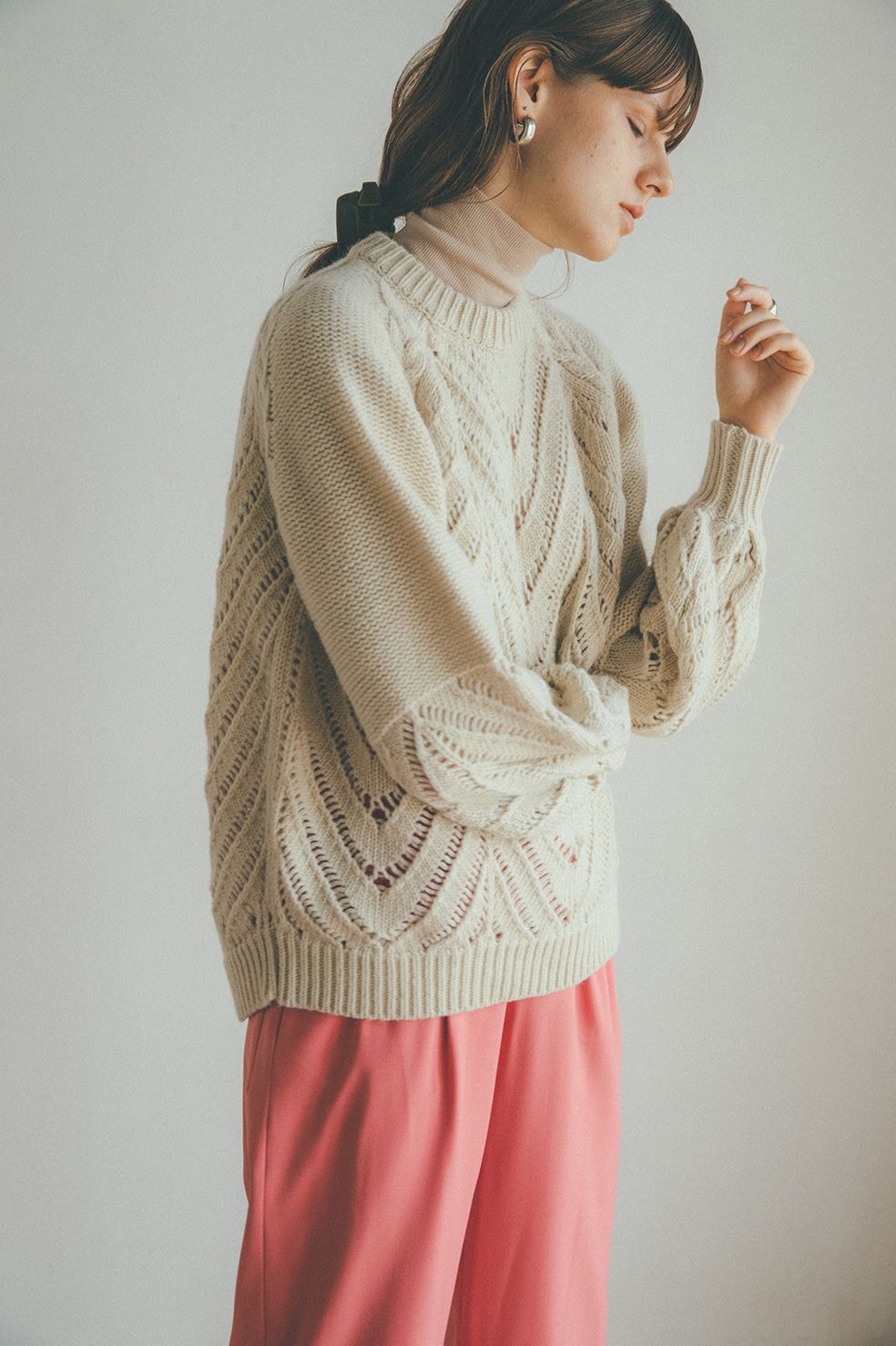 CLANE  OPENWORK CABLE KNIT