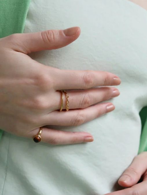 ジェミニリング GD ゴールド 指輪 シンプル デザイン ユニセックス アクセサリー