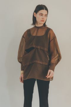 3ARRANGE SHEER TOPS - シアートップス- BROWN