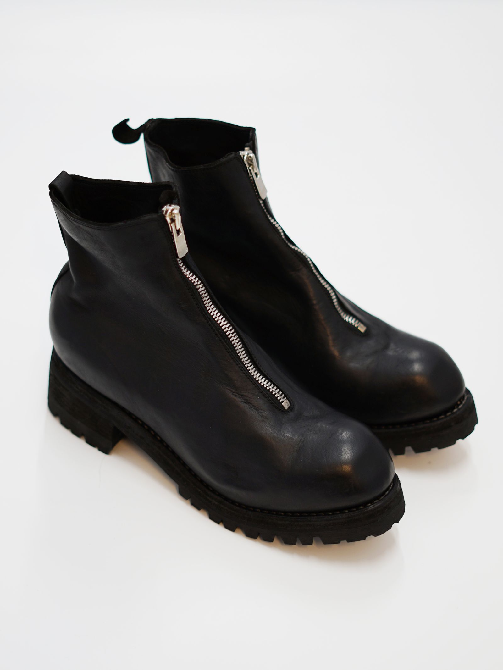【PL1】 フロントジップ ブーツ - Front Zip Boots Vibram Sole (BLACK)
