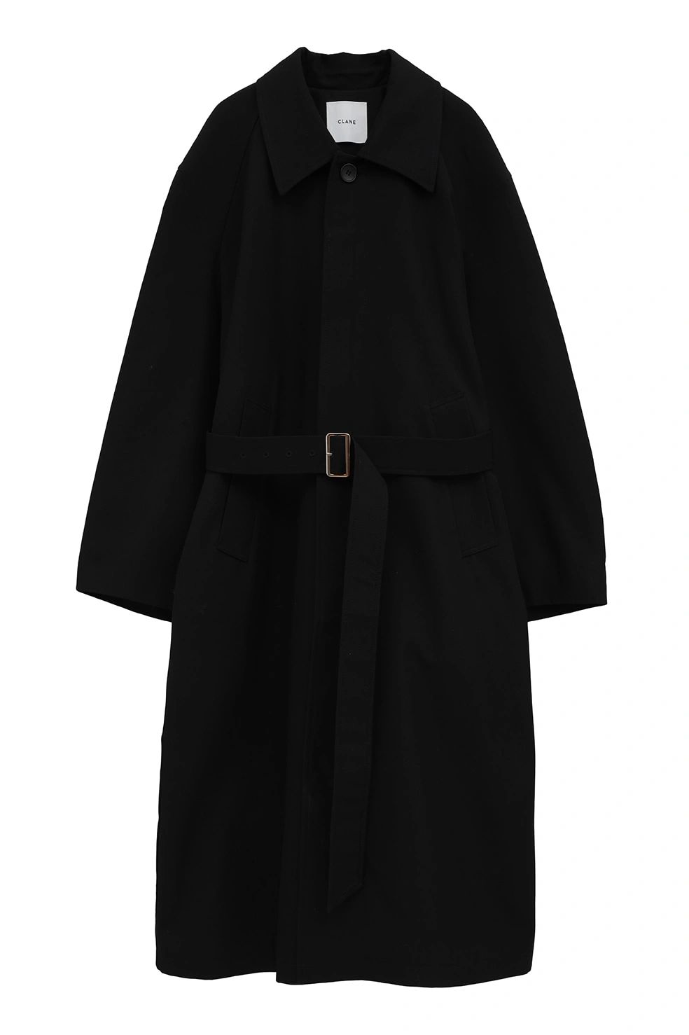 ステンカラーコート - BULKY LINE STAIN COAT (BLACK)
