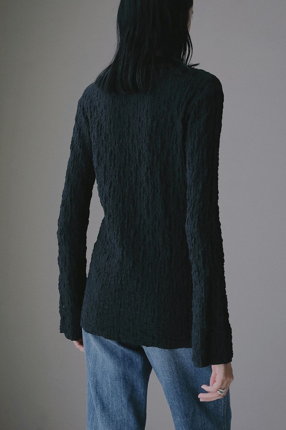 レースシャツトップス | LACE SHIRTS TOPS (BLACK)